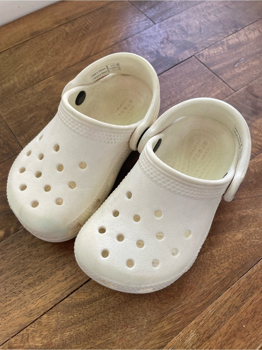 Baby crocs white, size 7